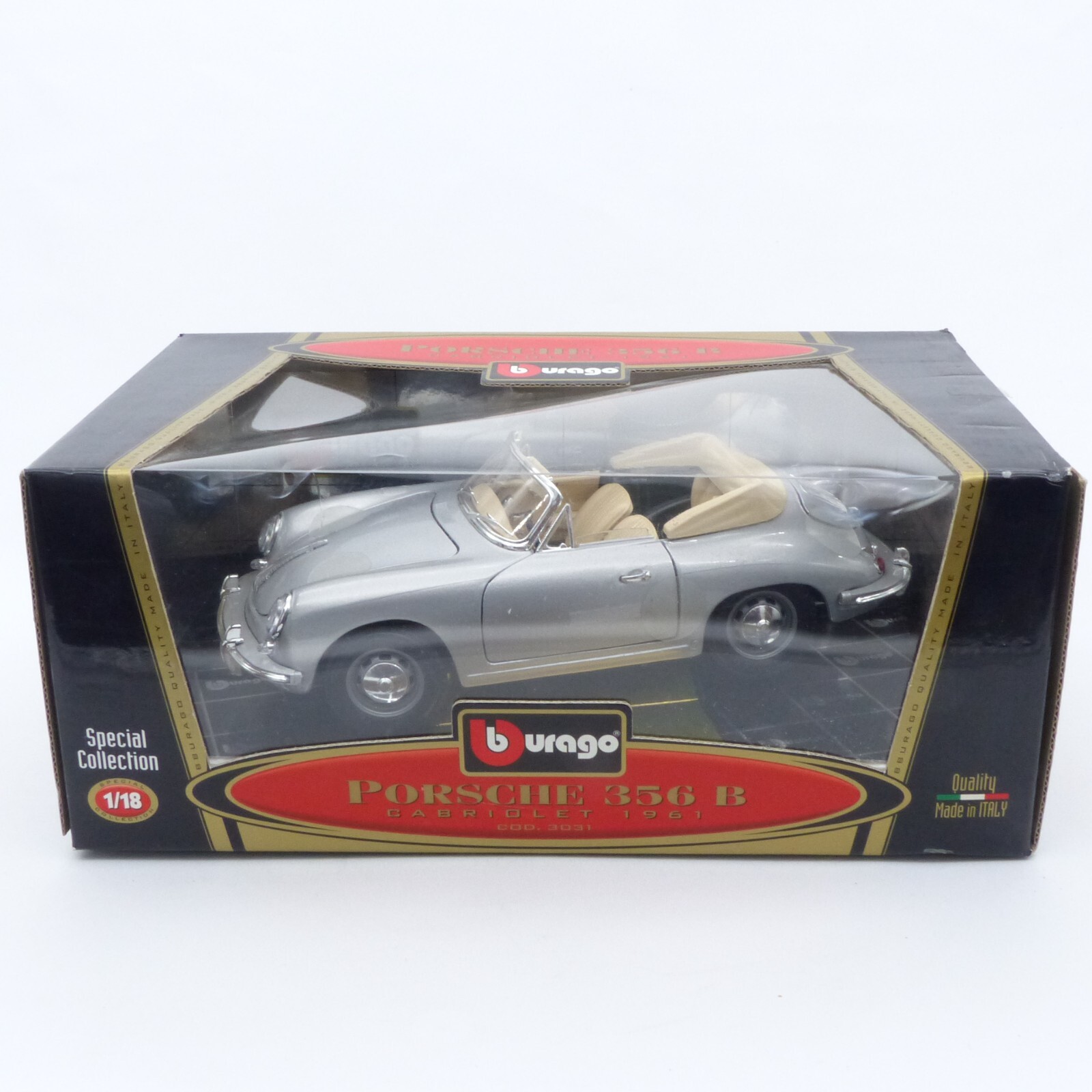 Bburago 1:18 Nr.: 3031 Porsche 356 B Cabriolet (1961) metallic, in OVP EX778 – Bild 5