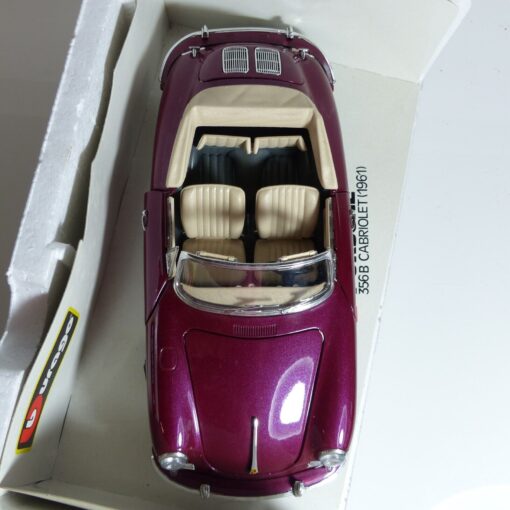 Bburago / Burago 1:18 3031 Porsche 356B Cabriolet weinrot in OVP EX3484 – Bild 3