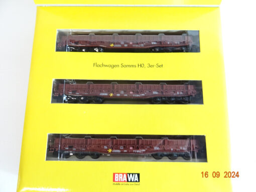 Brawa H0 2020 Flachwagen Samms 3er Set in OVP TF1109 – Bild 3