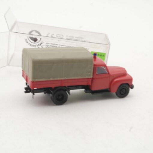 Brekina 1:87 3707 Hanomag L 28 Pritsche/Plane Feuerwehr in OVP QR9380 – Bild 3