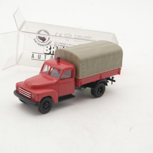 Brekina 1:87 3707 Hanomag L 28 Pritsche/Plane Feuerwehr in OVP QR9380