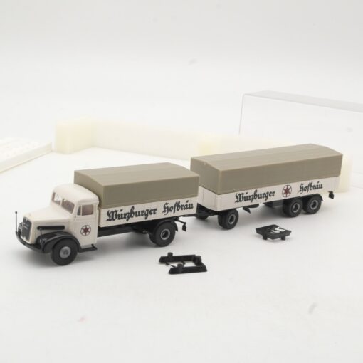 Brekina 1:87 7222 MAN F8 Pritschen-Hängerzug Würzburger Hofbräu in OVP RR1153