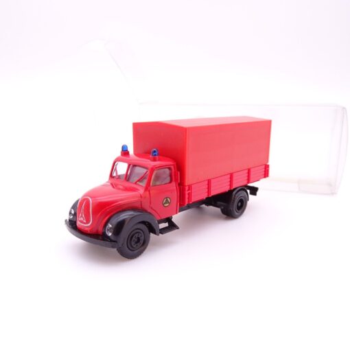 Brekina 1:87 Magirus Deutz Pritsche Plane Feuerwehr in EVP QR3413