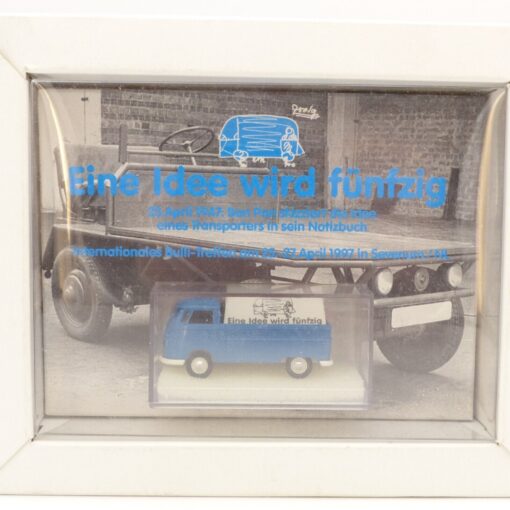 Brekina 1:87 Werbemodell: VW T1 Pritsche Eine Idee wird fünfzig, in OVP EX1553 – Bild 4