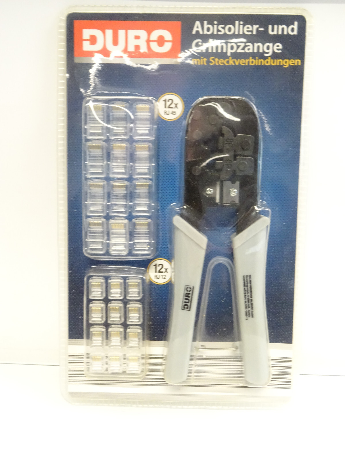 DURO Abisolier- und Crimpzange mit Steckverbindungen in OVP LE1664