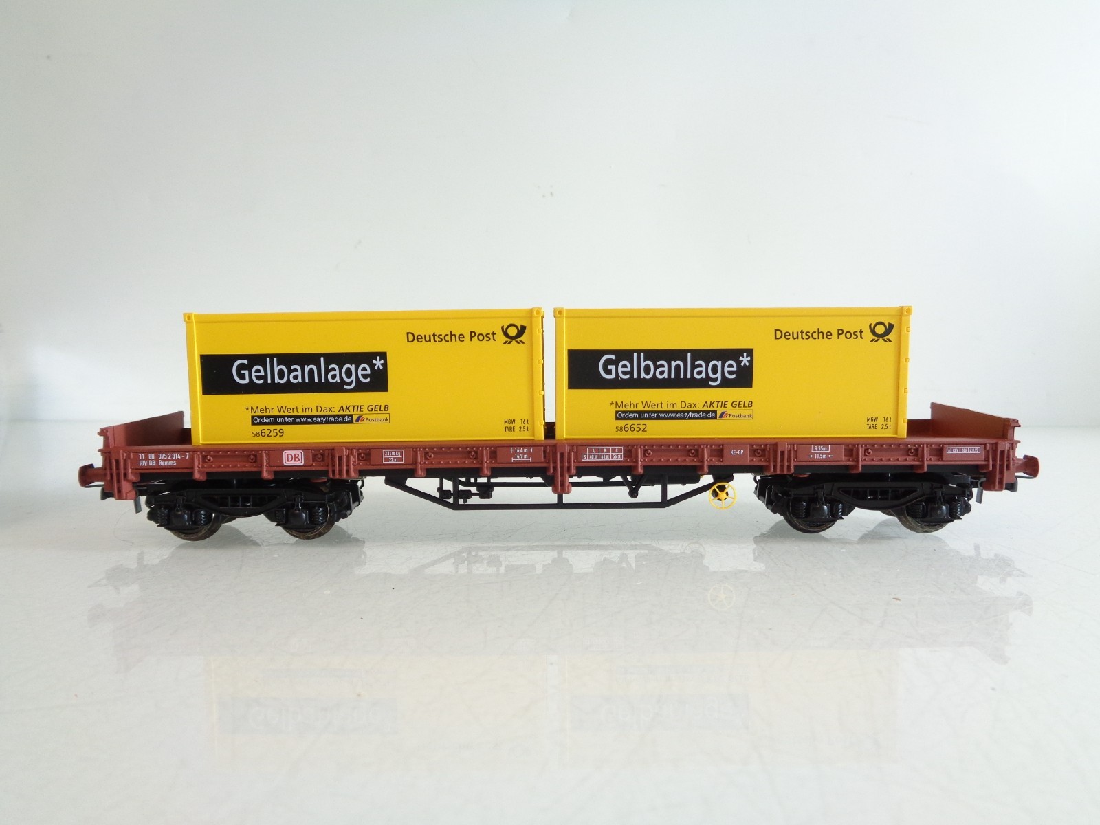 Electrotren H0 003993 Containertragwagen mit 2 Postcontainer der DB in OVP BH803 – Bild 3