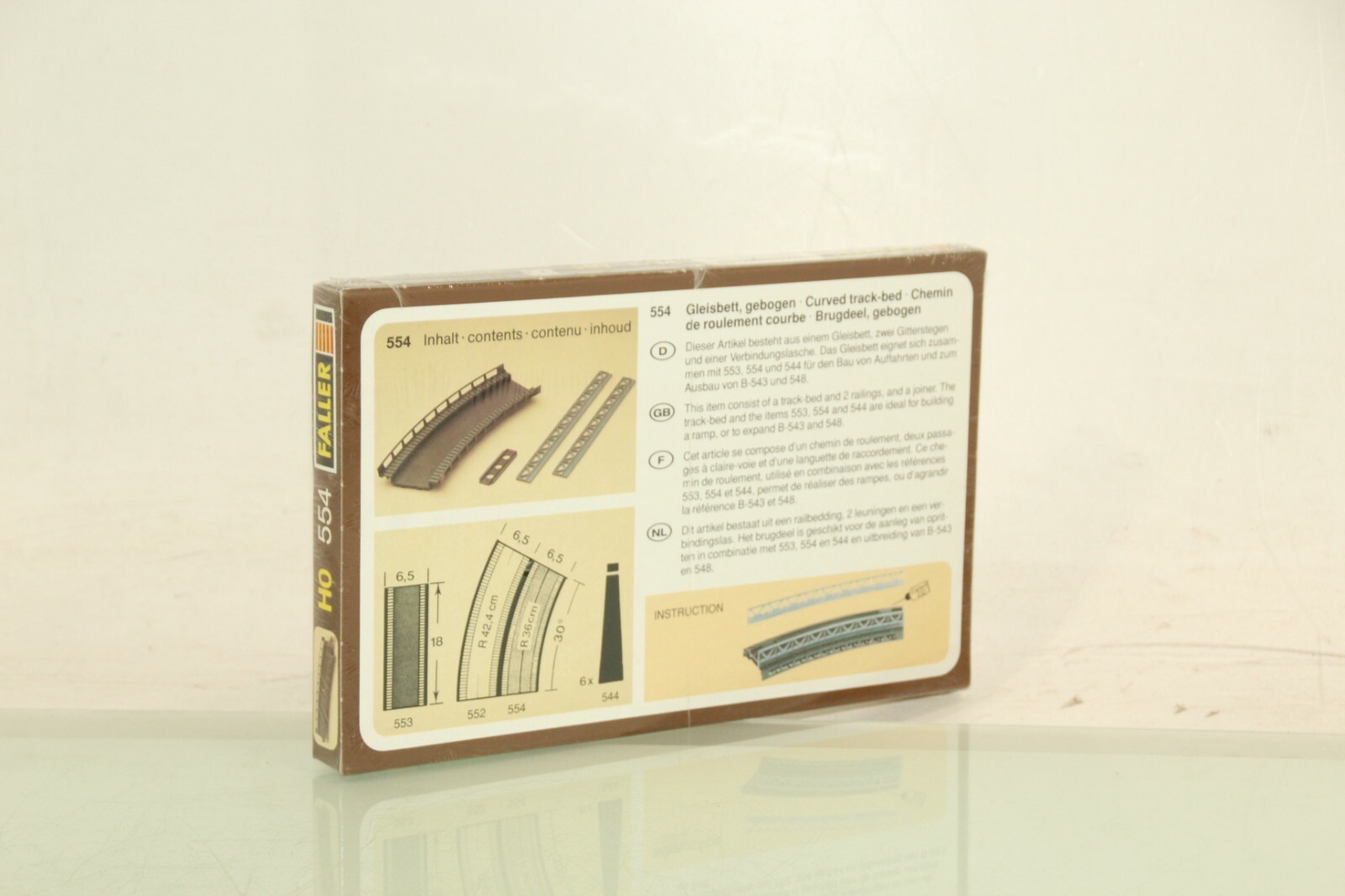 Faller H0 554 Gleisbett gebogen neuwertig in OVP LW3007 – Bild 4