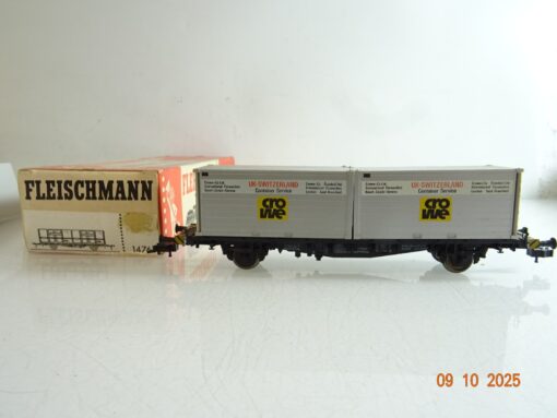 Fleischmann H0 1476 Containertragwagen mit Container der DB in OVP BH482