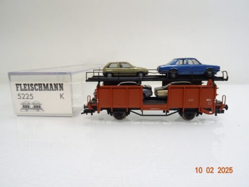 Fleischmann H0 5225 K Autotransportwagen mit PKW der DB in OVP PR5903