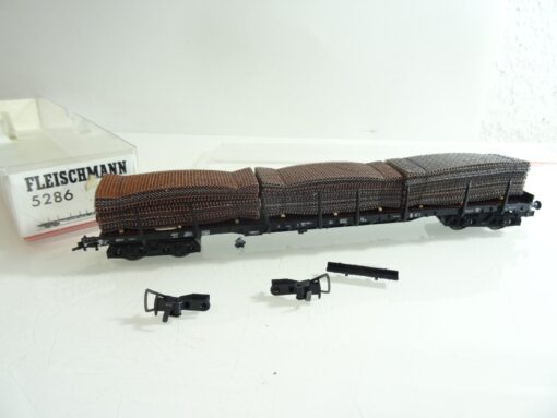 Fleischmann H0 5286 Rungenwagen mit Stahlmatten in OVP RR738