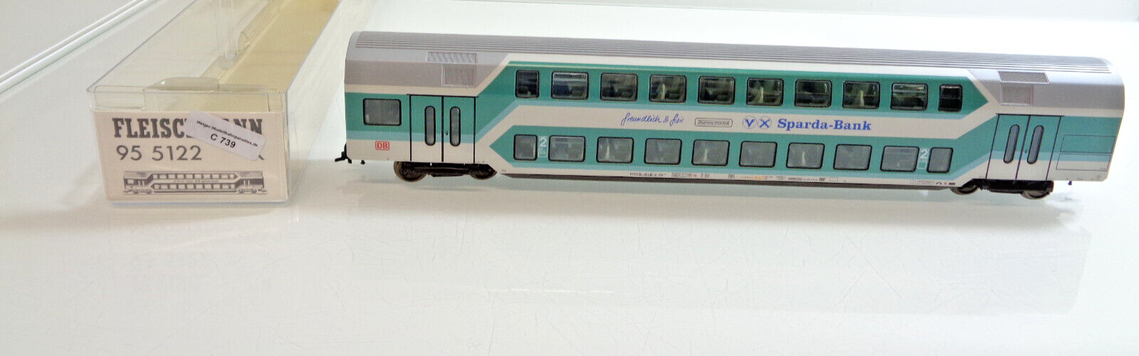 Fleischmann H0 955122 K AC Doppelstockwagen 2.Klasse der DB in OVP C739