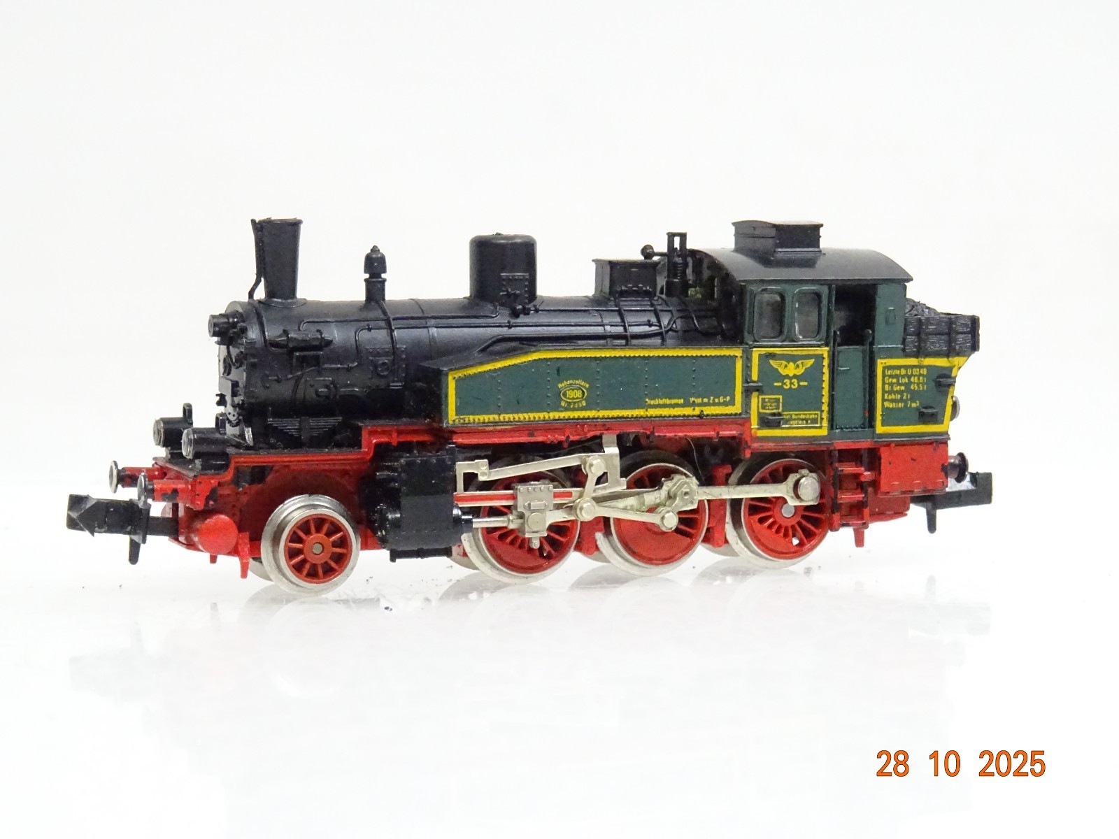 Fleischmann N 7033 Dampflok T 9.3 der K.P.E.V. JL3846 o.