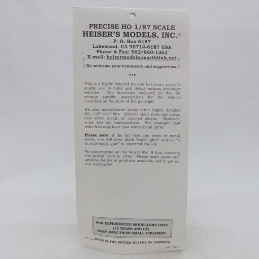 Heiser´s Models H0 1:87 No. 5040 Panzer M4A4 Sherman in OVP EX7588 – Bild 3