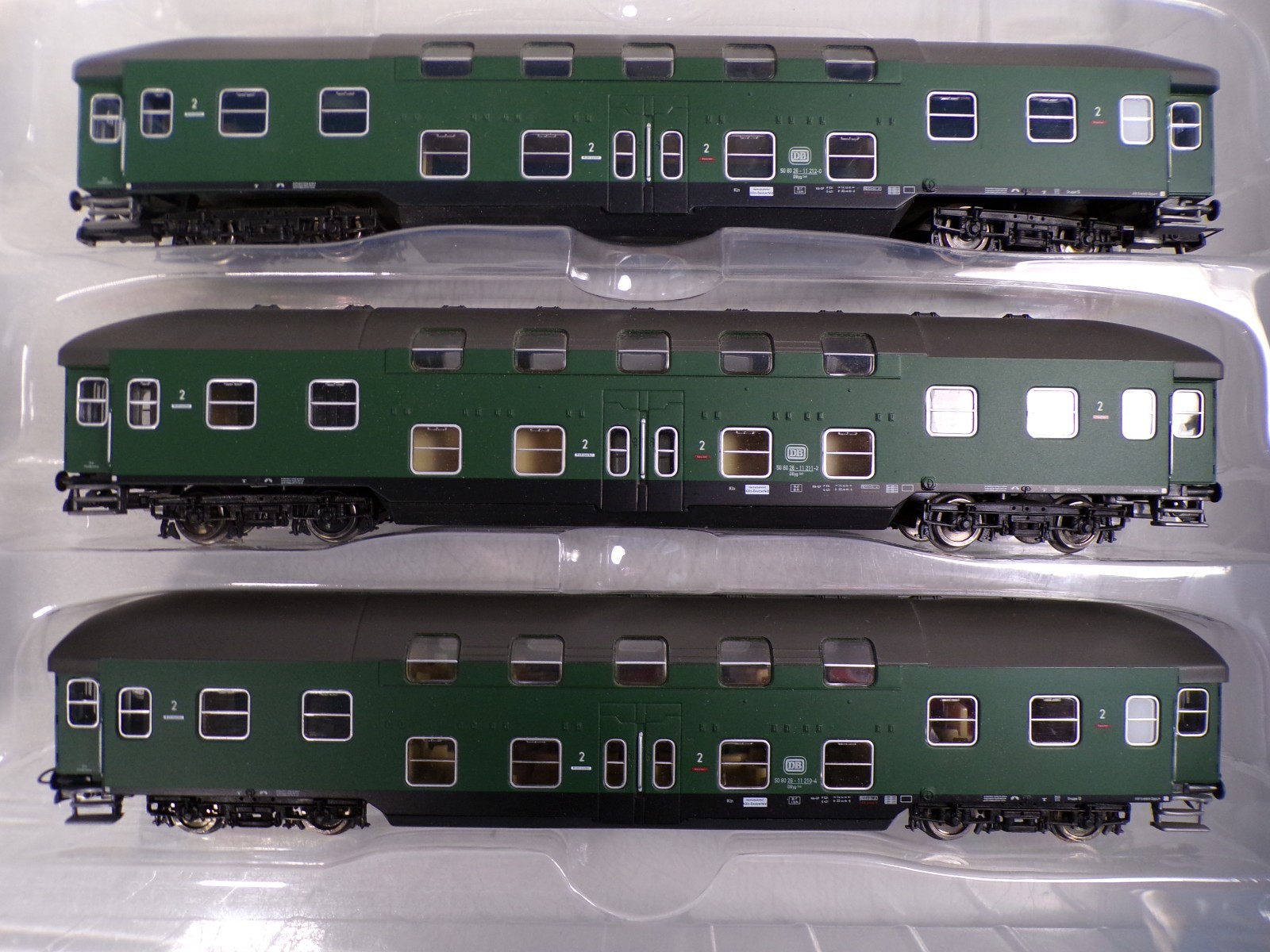 Heris H0 11299 Set 3 Doppelstockwagen 75 Jahre Spur H0 der DB in OVP BH1837 – Bild 4