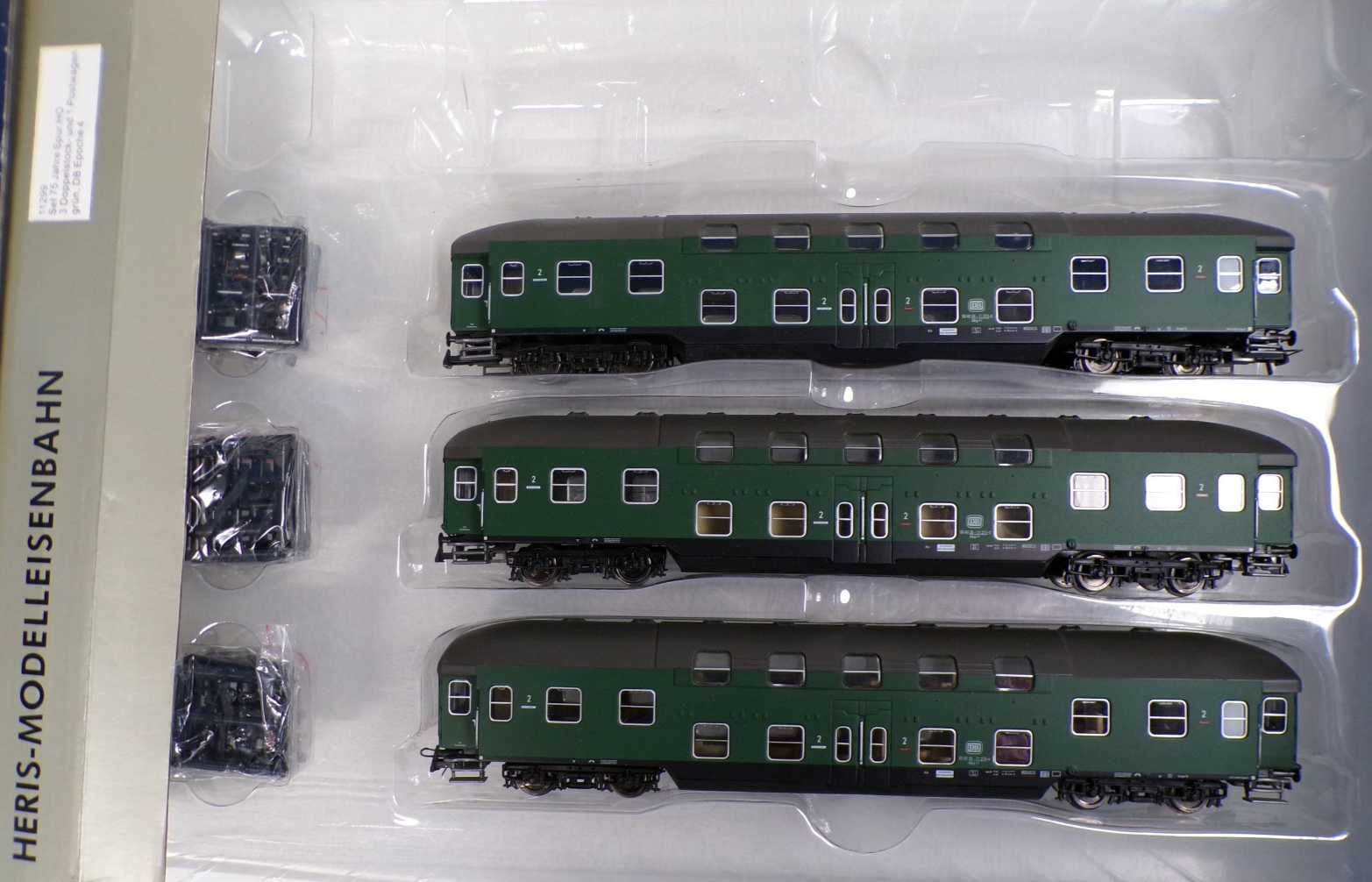 Heris H0 11299 Set 3 Doppelstockwagen 75 Jahre Spur H0 der DB in OVP BH1837