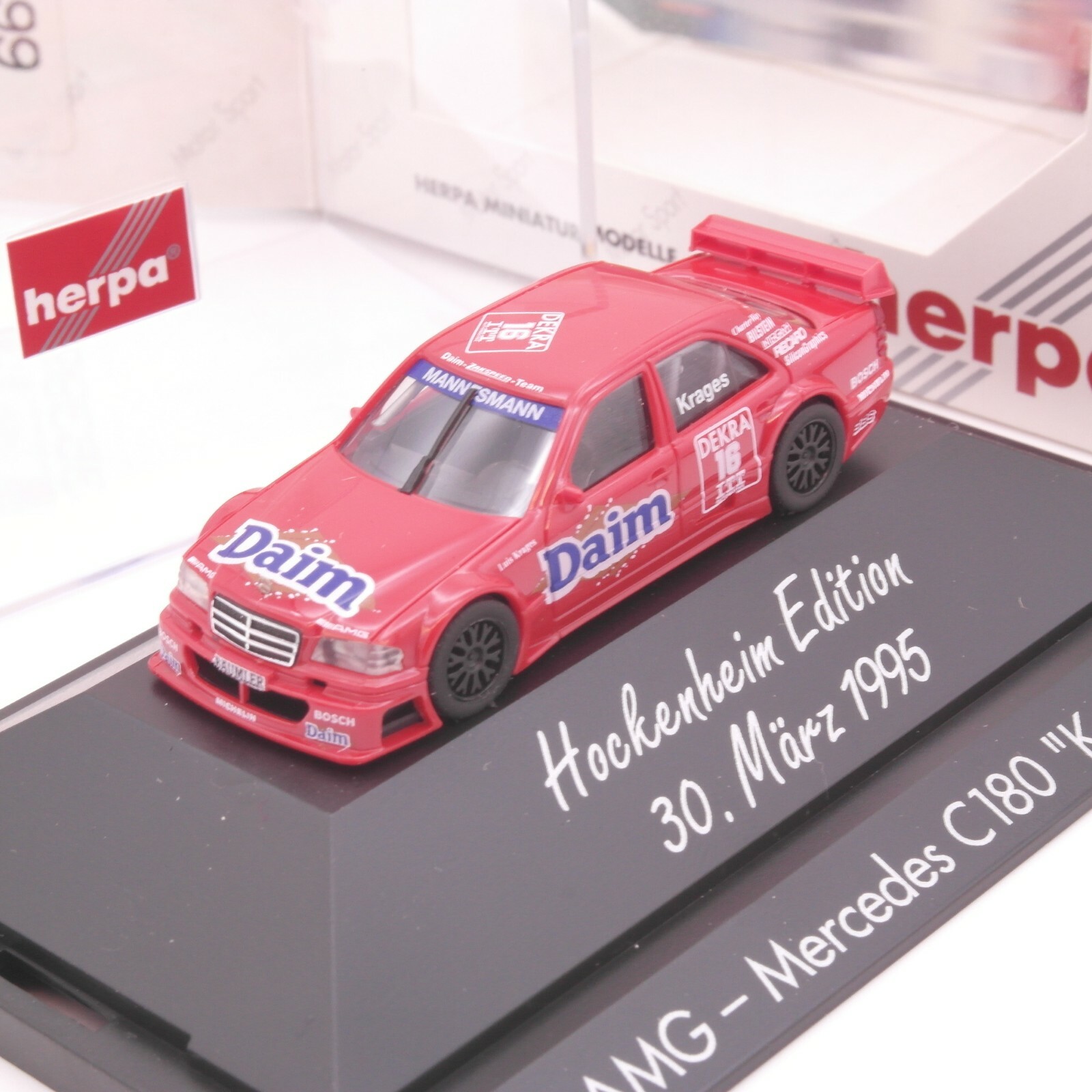 Herpa 1:87 036399 MB C180 AMG Krages Hockenheim Edition 1995 in OVP RT1599