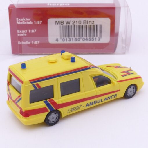 Herpa 1:87 045513 Mercedes-Benz W 210 Binz Ambulance in OVP EX4881 – Bild 3