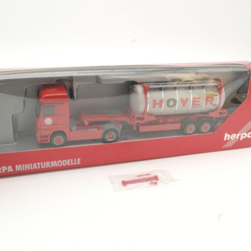 Herpa 1:87 150712 Actros LH '02 Tankcontainer-Sattelzug Hoyer in OVP QR7668 – Bild 4