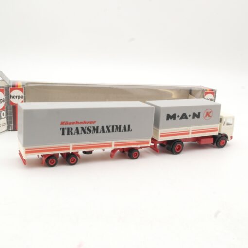 Herpa 1:87 820321 MAN Hängerzug Pritsche/Plane Kässbohrer in OVP RR1156 – Bild 3