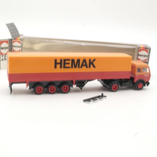 Herpa 1:87 MB Sattelzug Pritsche/Plane Hemak in OVP RR654 – Bild 3
