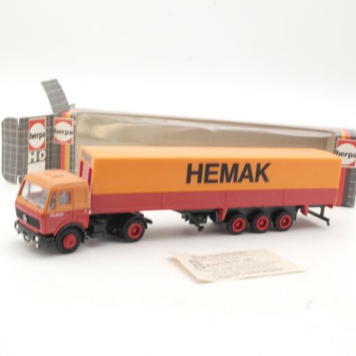 Herpa 1:87 MB Sattelzug Pritsche/Plane Hemak in OVP RR654