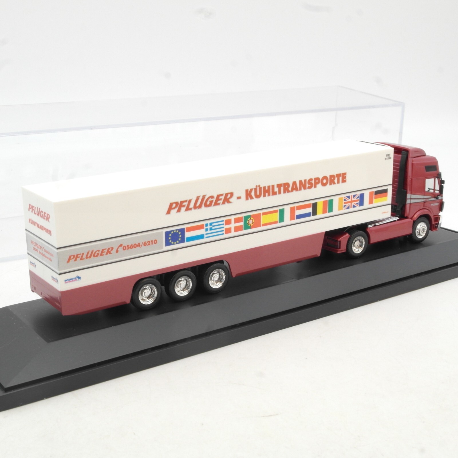 Herpa 1:87 Mercedes Benz 1850 Sattelzug Pflüger Kühltransporte in PC Box RG1730