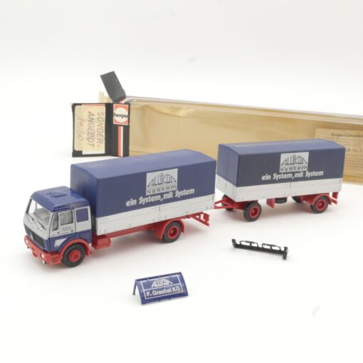 Herpa 1:87 Mercedes MB Planen Hängerzug Alukon System in OVP RR124