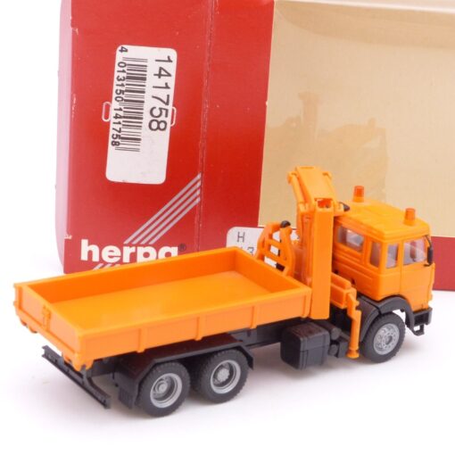 Herpa 1:87 Nr.: 141758 Iveco Turbo Container-LKW mit Kran orange, in OVP EX1198 – Bild 3