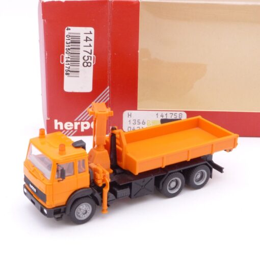 Herpa 1:87 Nr.: 141758 Iveco Turbo Container-LKW mit Kran orange, in OVP EX1198