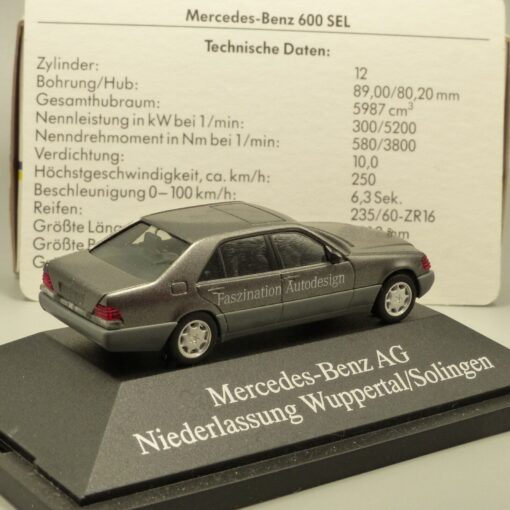 Herpa 1:87 Werbemodell Mercedes Benz 600 SEL Jahresmodell 1992 in OVP EX3588 – Bild 3