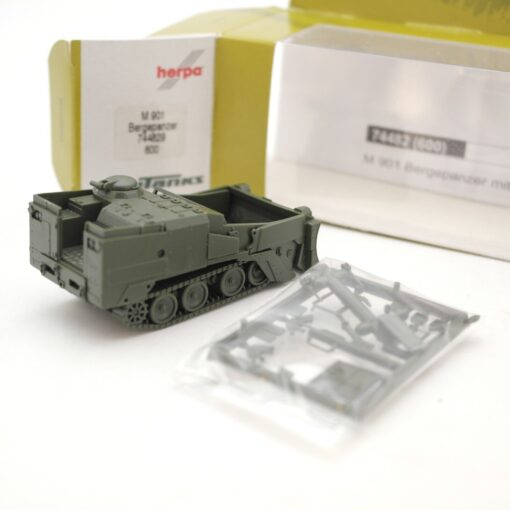 Herpa Minitanks 1:87 600 M901 Bergepanzer mit Räumschild neuwertig in OVP QR2705 – Bild 3