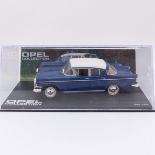 IXO 1:43 Opel Kapitän P1 Limousine blau/weiß, in PC-Box EX2198 – Bild 4