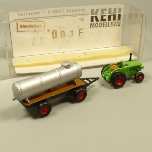 KEHI Modellbau Spur N 1:160 081F Traktor mir Tank-Anhänger in OVP EX6391 – Bild 3
