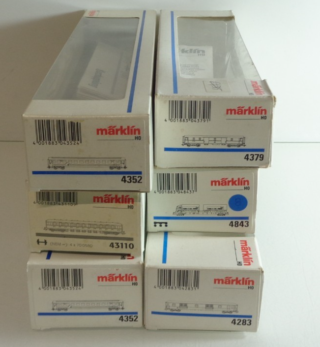 Konvolut Märklin H0 Leerverpackung 6 Stück siehe Foto PK1927