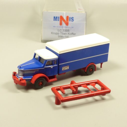 Lemke Minis 1:160 LC3305 Krupp Titan Koffer-LKW blau-rot neutral in OVP EX6186