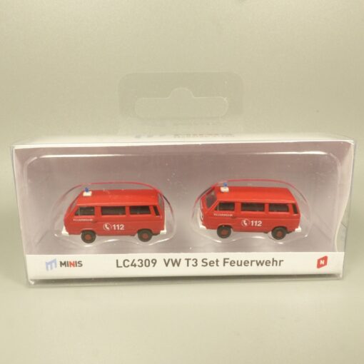 Lemke Minis 1:160 LC4309 VW T3 Set Feuerwehr in OVP EX6175 – Bild 4