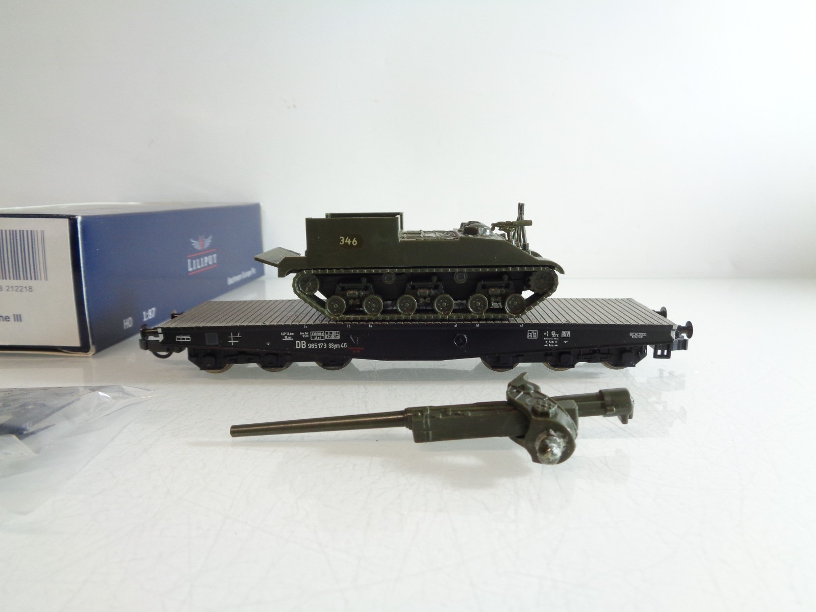 Liliput H0 L221221 Schwerlasttransporter mit Panzer der DB in OVP BH811 – Bild 4