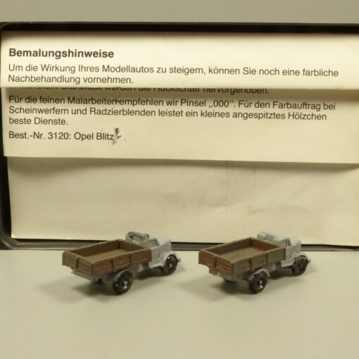 MZZ Modellbahnzubehör Spur N 3120 Opel Blitz Pritschen-LKW 2er-Set in OVP EX6345 – Bild 3