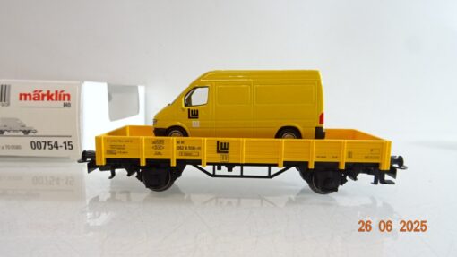 Märklin H0 00754-15 Niederbordwagen m. Sprinter Leonhard Weiss DB in OVP PR8737 – Bild 3