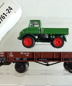 Märklin H0 00761-24 Niederbordwagen mit Ladung Unimog der DB in OVP PR7921