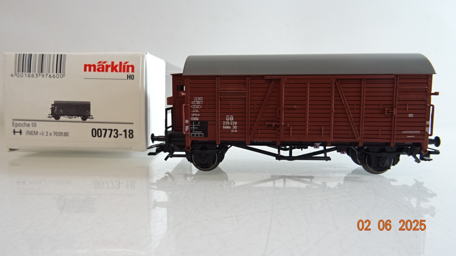Märklin H0 00773-18 gedeckter Güterwagen der DB in OVP PR8121