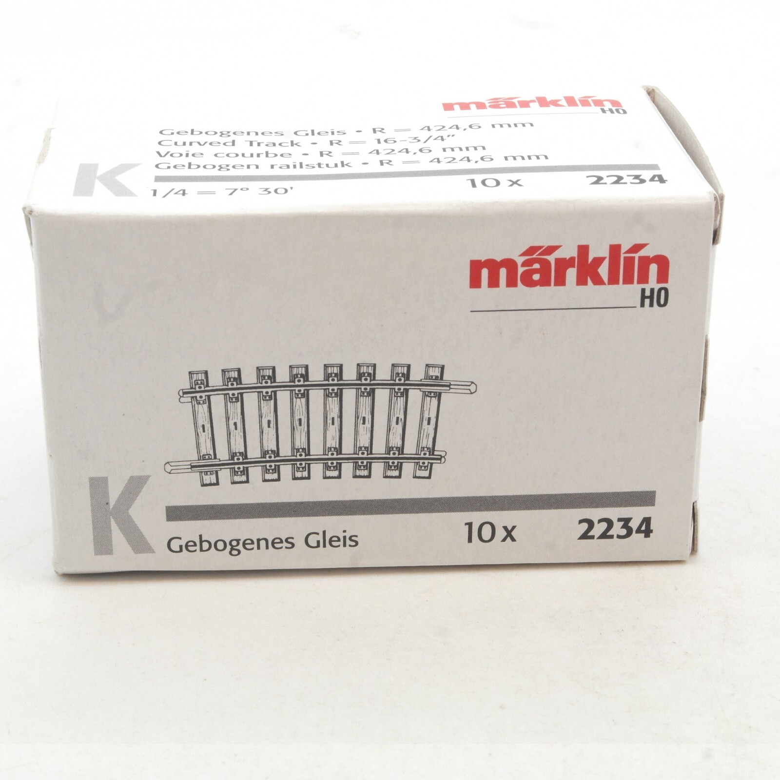 Märklin H0 2234 gebogenes Gleis R=424,6 mm K Gleis 10 Stück in OVP RG2417 – Bild 3