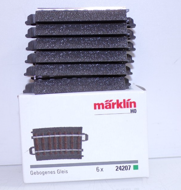 Märklin H0 24207 Gebogenes Gleis 6Stück siehe Foto in OVP PK2940