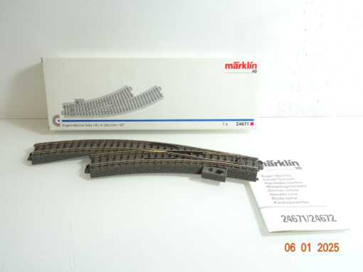 Märklin H0 24671 C-Gleis Bogenweiche links siehe Foto in OVP CK5133