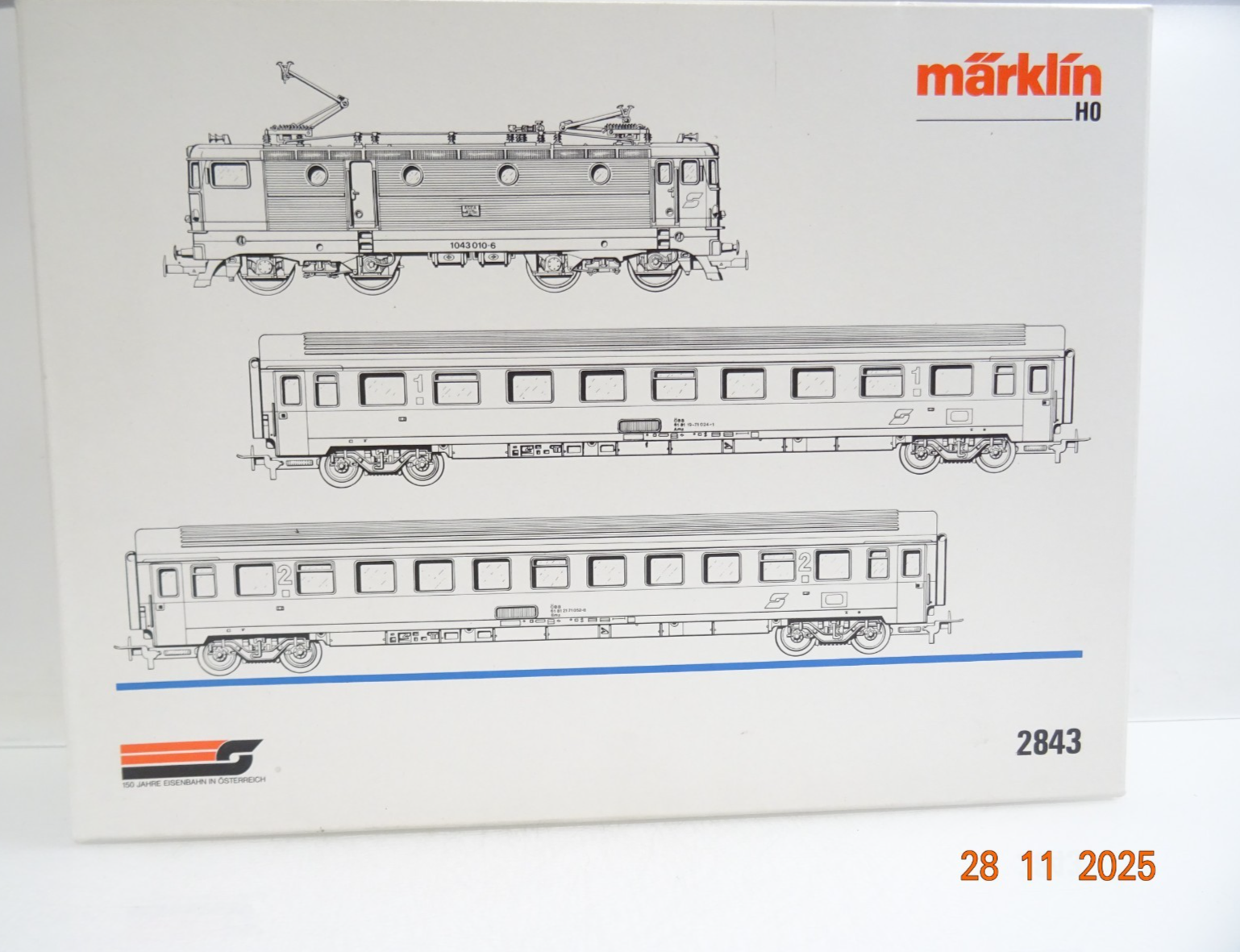 Märklin H0 2843 Österreich Schnellzug-Set 3tlg. mit E-Lok der ÖBB in OVP JL4768 – Bild 3