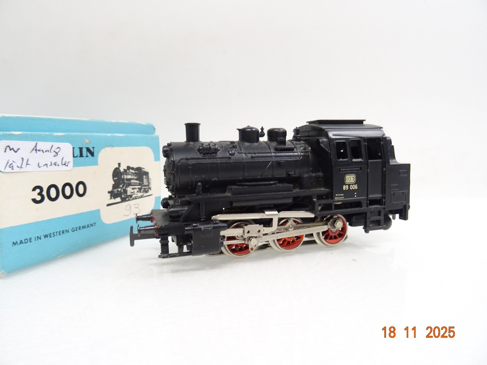 Märklin H0 3000 Dampflok BR 89 006 der DB in OVP JL4586