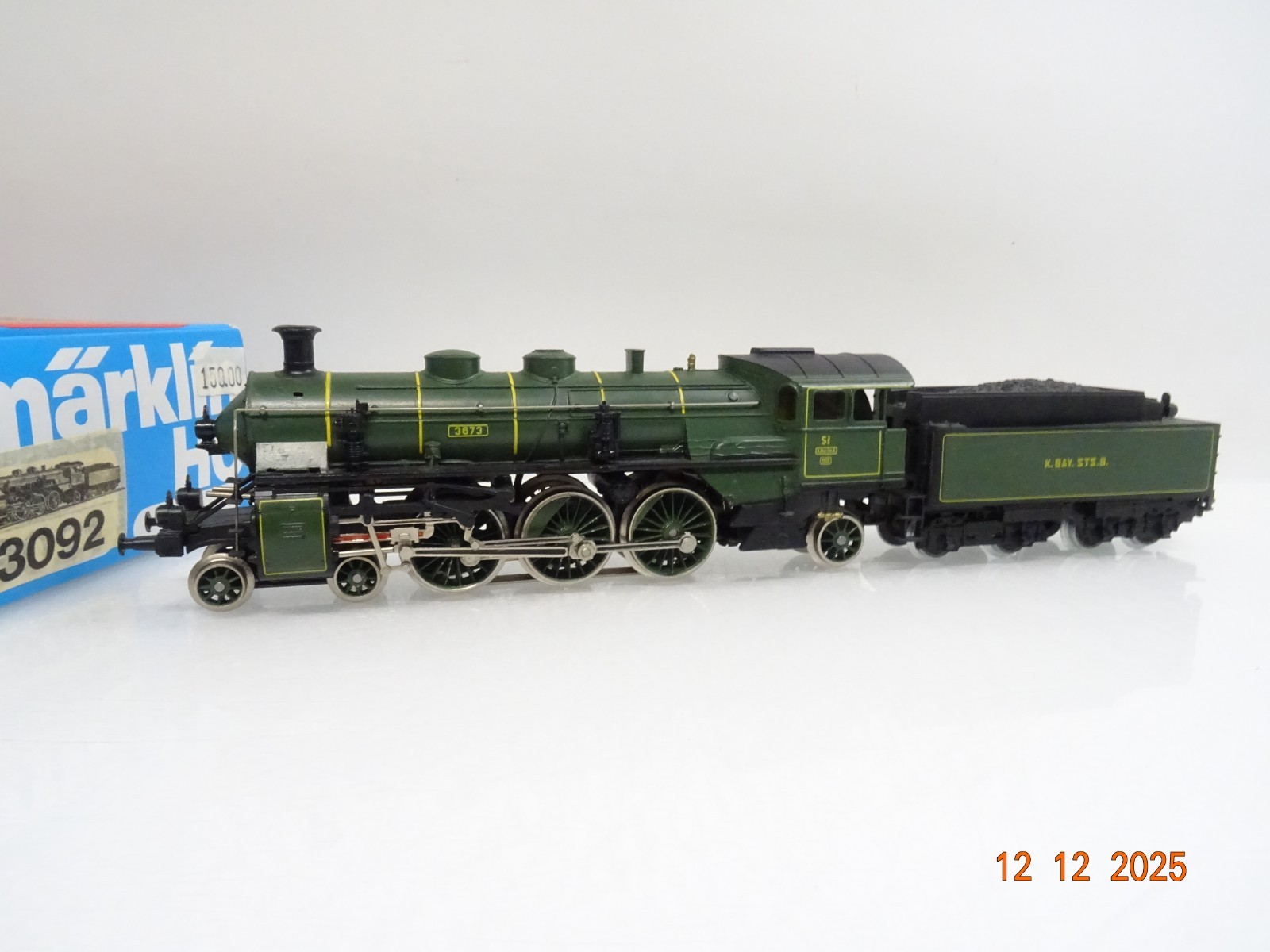 Märklin H0 3092 Dampflok BR S 3/6 3673 der K.Bay.Sts.B. in OVP JL5049