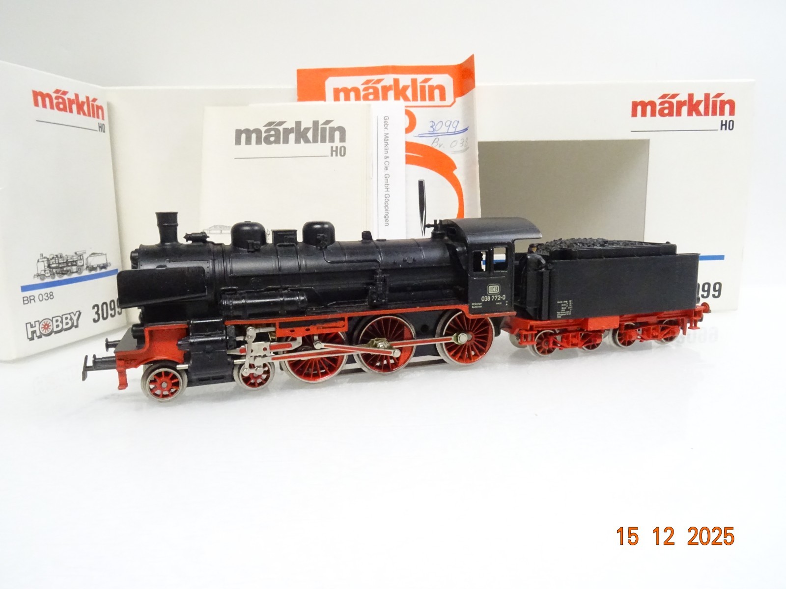 Märklin H0 3099 Dampflok BR 038 772-0 der DB in OVP JL5104
