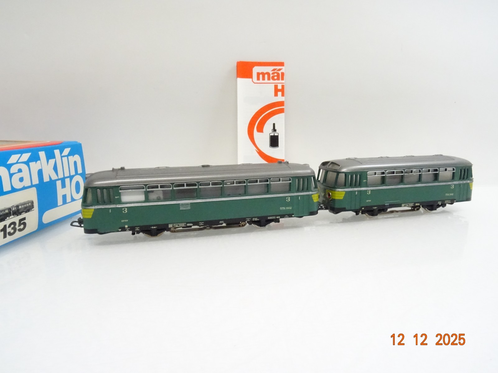 Märklin H0 3135 Belgien Schienenbus mit Beiwagen in OVP JL5053