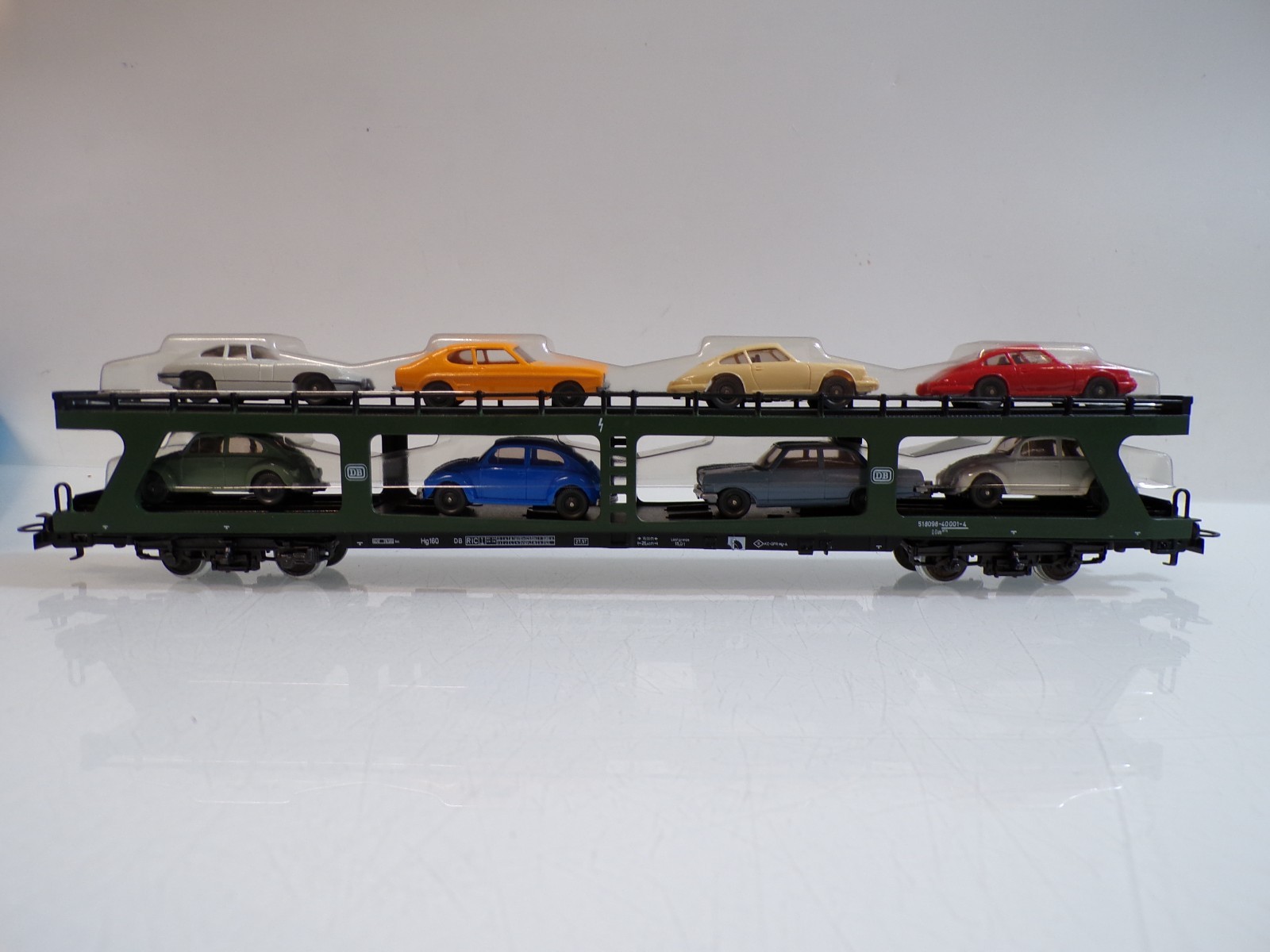 Märklin H0 4074 Autotransporter Autoreisezug mit 8 PKW´s der DB in OVP BH1757 – Bild 3